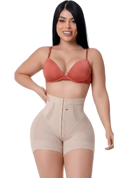 Fajas Salome TC01C5 | Élite High Compression Shaper Short | 3-Level Control & Pre-Molded Butt Lift - Cata1og.com