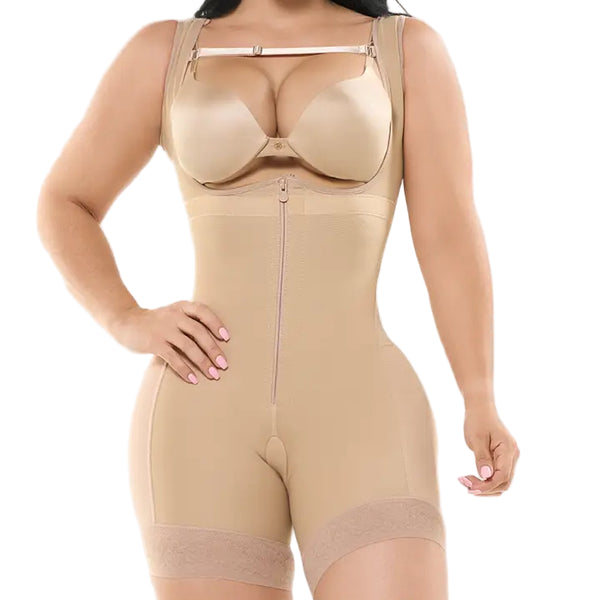 Fajas Salome 233-C | Medium Compression Post-Surgery Shaper | Sleeveless Short Faja with Natural Butt Lift