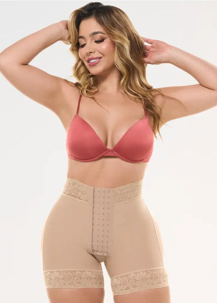 Fajas Salome 614-B Butt Lift Shorts | Powernet Tummy & Thigh Shaper with Butt Lifting Design