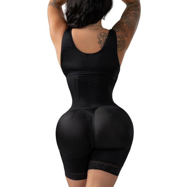 Snatched Body 002417 Open Bust Faja with Overlapping Steel-Boned Waist Cincher