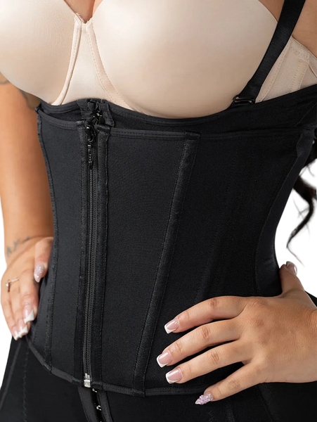 Snatched Body 002417 Open Bust Faja with Overlapping Steel-Boned Waist Cincher