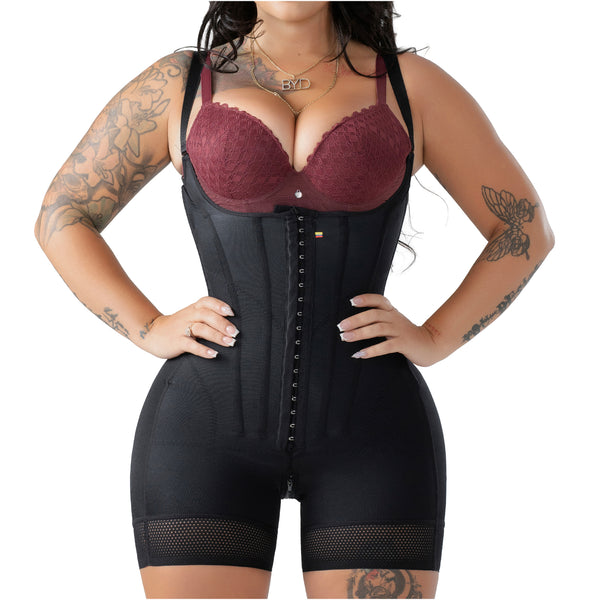 Snatched Body 002425 Open Bust Short Faja | Butt Lifter Hook Closure Corset Shapewear