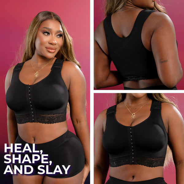 SNATCHED BODY DC02L4 Compression Bra Post Mastectomy Surgery front Closure