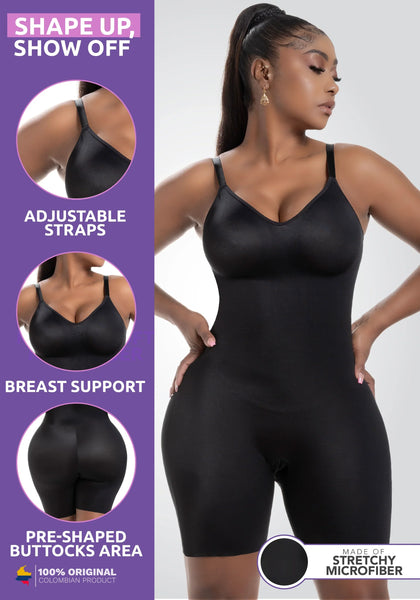 Snatched Body DQ01L3 Tummy Control Shapewear Bodysuit for Women with Built-in Bra