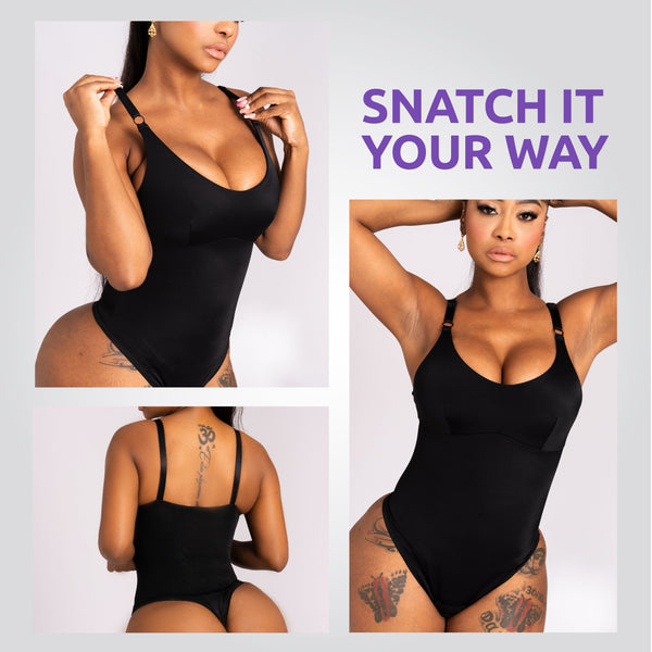 Snatched Body DQ01L4 Bodysuit Tummy Control Thong Shapewear for Women