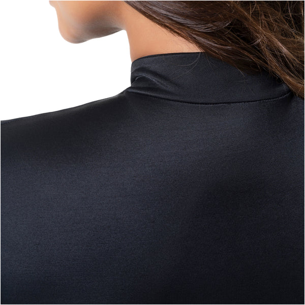 Snatched DQ02D5 | Shaping Bodysuit with Front Zipper | Biker Length