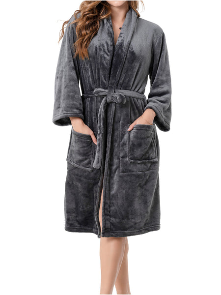 Be Shapy Microfiber Post-Surgery Robe | Post-Op Recovery Pajama with Drain Pockets