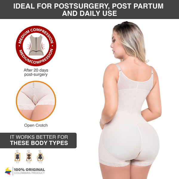 SONRYSE 496ZF Postpartum &  Post Surgery Shapewear | Girdle for Women Faja Colombiana With Zipper