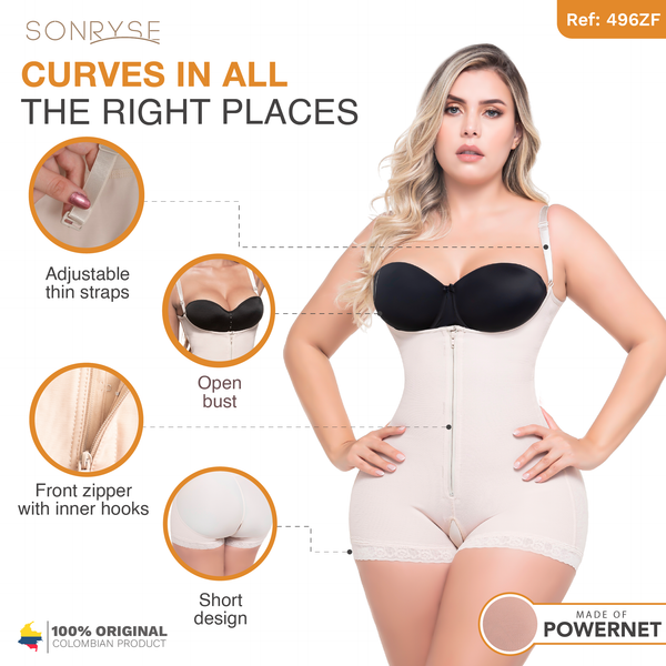 SONRYSE 496ZF Postpartum &  Post Surgery Shapewear | Girdle for Women Faja Colombiana With Zipper