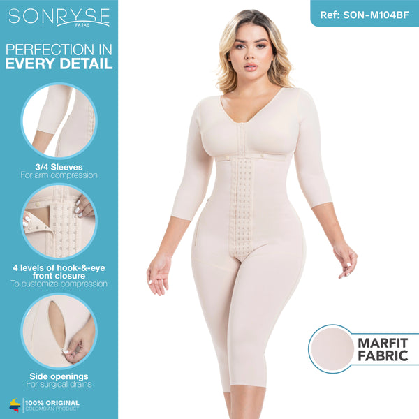 Sonryse M104BF Post Surgery Stage 1 BBL Compression Garment Fajas Colombiana Post op with Bra