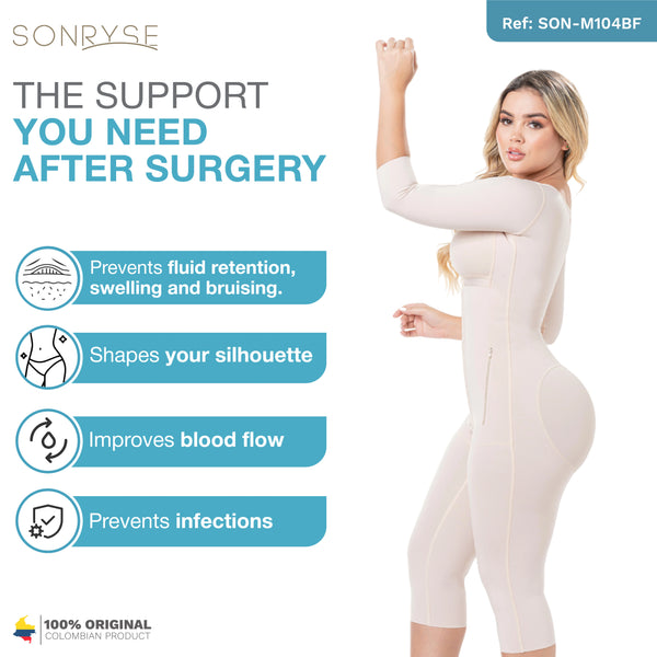 Sonryse M104BF Post Surgery Stage 1 BBL Compression Garment Fajas Colombiana Post op with Bra