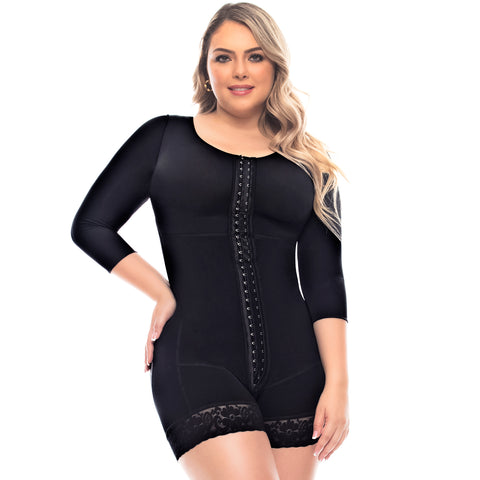 UPLADY 6234 Post Surgery Full Body Shaper Mid Thigh Fajas Colombianas with Sleeves