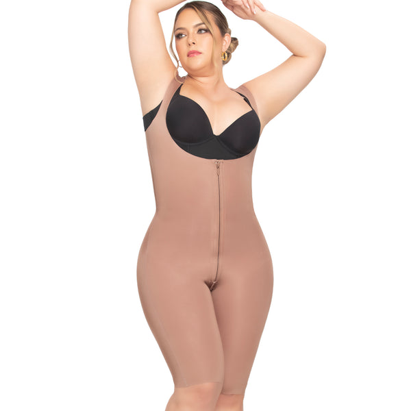 Up Lady 6250 Seamless Open Bust Tummy Control Shapewear Bodysuit Fajas Stage 1 Knee Length