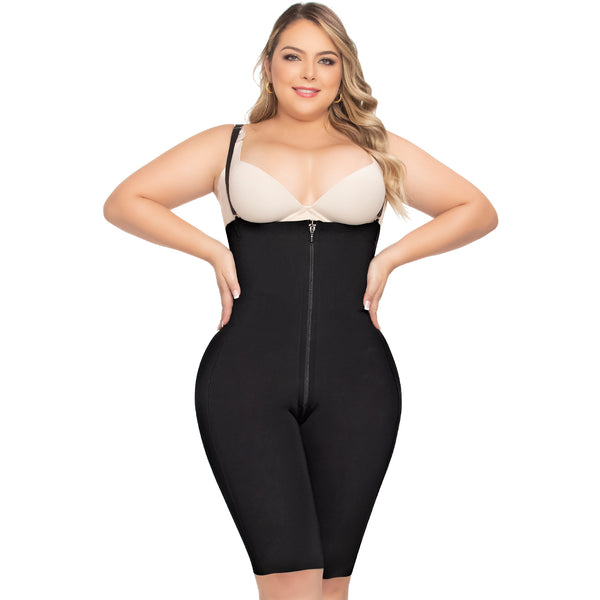 Up Lady 6259 Tummy Control Shapewear Open Bust Bodysuit for Women Knee Lenght Faja Stage 1