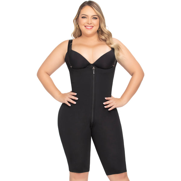 Up Lady 6259 Tummy Control Shapewear Open Bust Bodysuit for Women Knee Lenght Faja Stage 1