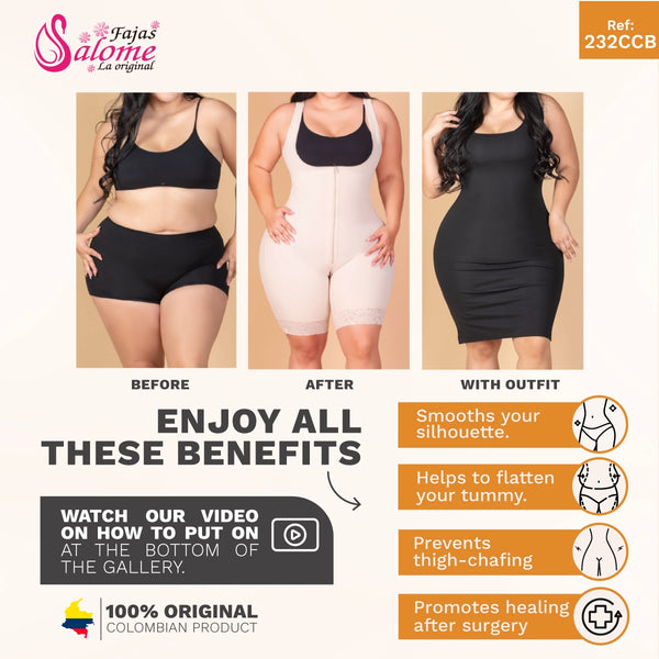 Salome 232-CCB | Full Body Shaper Faja w/ Inner Butt Lifter and Waist Shaper