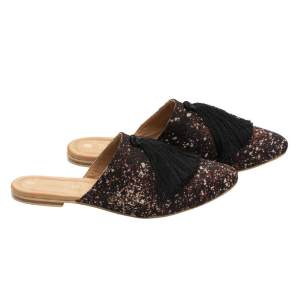 Silvia Cobos Milonga Print Black Mules