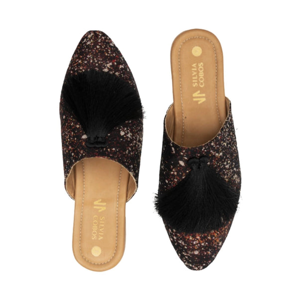 Silvia Cobos Milonga Print Black Mules