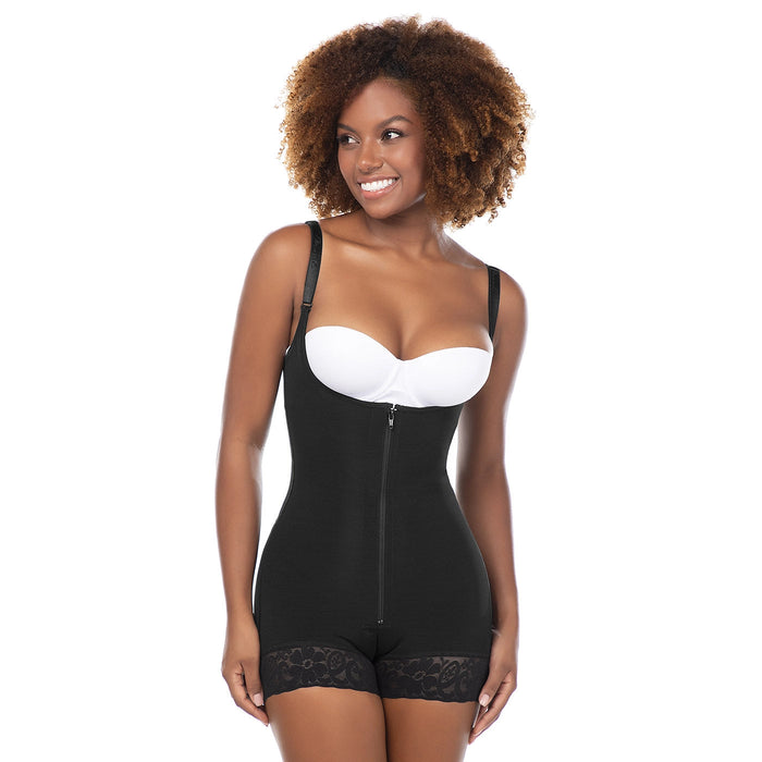 Fajas MariaE 9235 | Colombian Body Shaper Butt Lifting Postpartum Girdle Shapewear for Women | Open Bust for Daily Use | Powernet