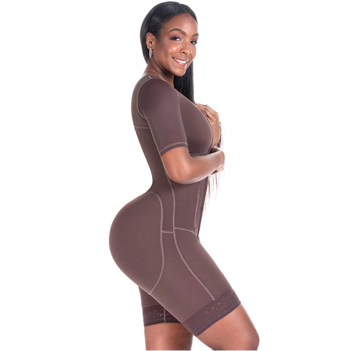 Bling Shapers 938BF | Colombian Compression Garment for Women | Post Surgery Use | With Sleeves and Built-in Bra | Powernet