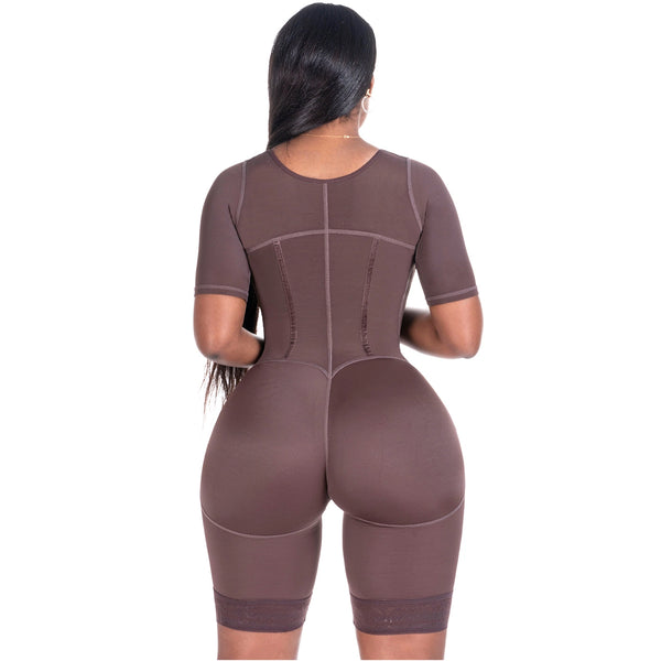 Bling Shapers 938BF | Colombian Compression Garment for Women | Post Surgery Use | With Sleeves and Built-in Bra | Powernet