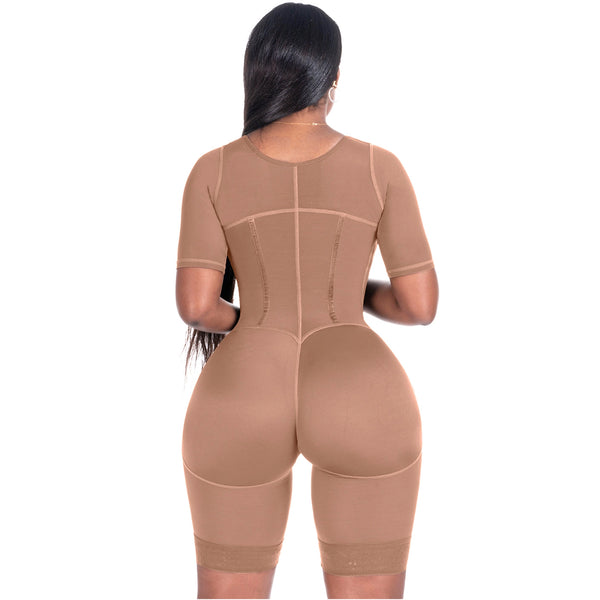 Bling Shapers 938BF | Colombian Compression Garment for Women | Post Surgery Use | With Sleeves and Built-in Bra | Powernet