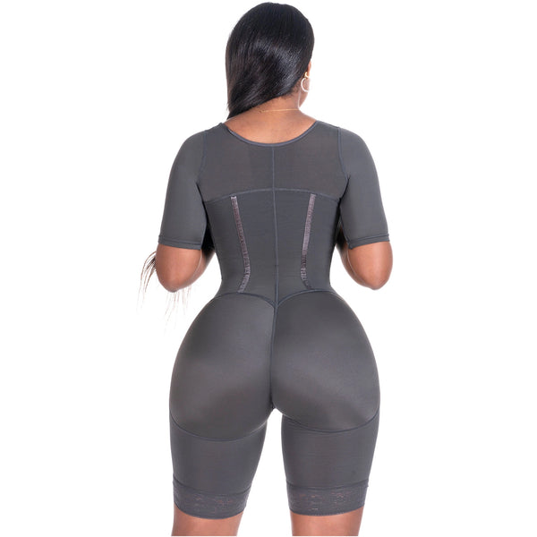 Bling Shapers 938BF | Colombian Compression Garment for Women | Post Surgery Use | With Sleeves and Built-in Bra | Powernet