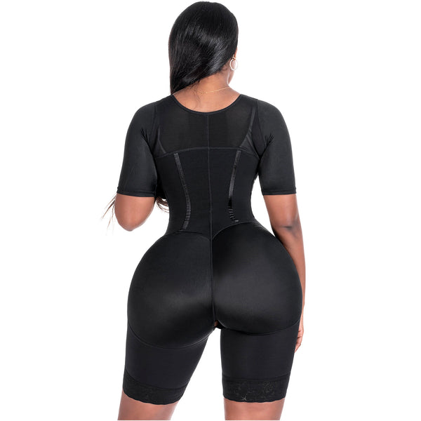 Bling Shapers 938BF | Colombian Compression Garment for Women | Post Surgery Use | With Sleeves and Built-in Bra | Powernet