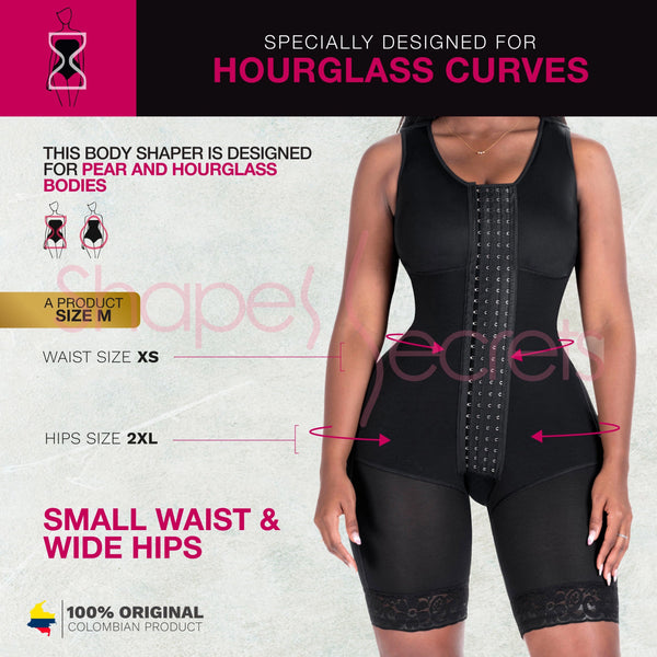 Bling Shapers Extreme 553BF | Shapewear Bodysuit with Built-in Bra | Post Surgery & Daily Use | Powernet