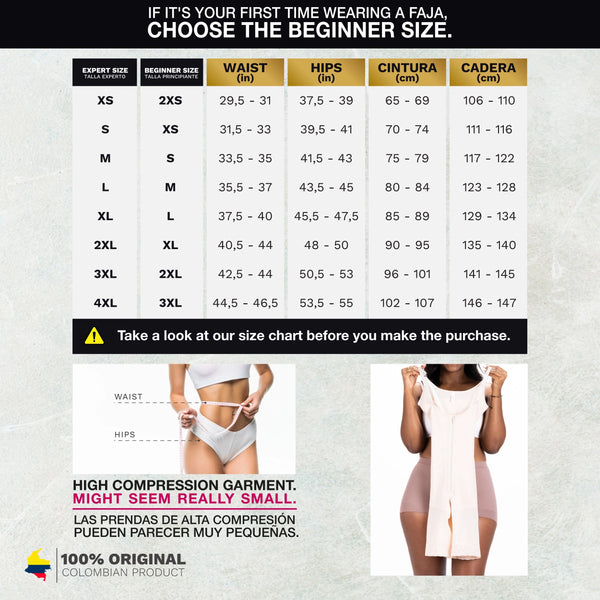 Bling Shapers 938BF | Colombian Compression Garment for Women | Post Surgery Use | With Sleeves and Built-in Bra | Powernet