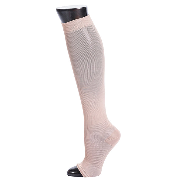 Be Shapy 2 Pack Compression Socks Open Toes Knee High Support Stockings Medias de Compresión con Abertura en Dedos