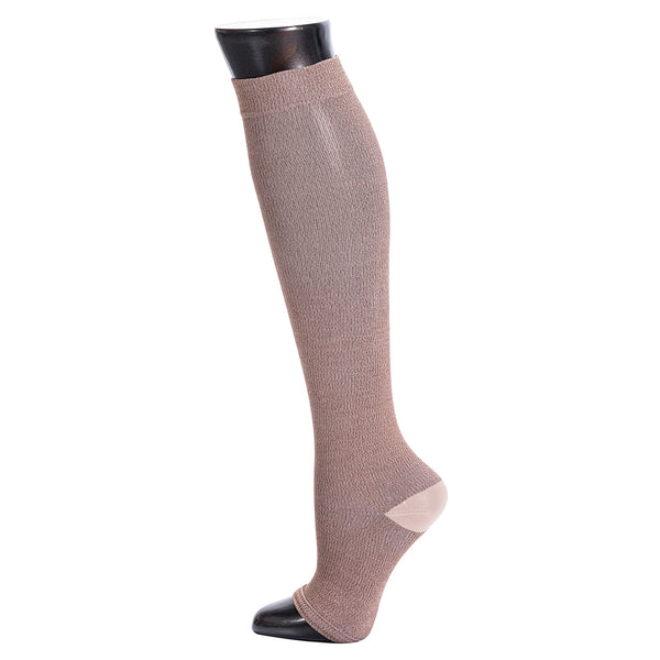 Be Shapy 2 Pack Compression Socks Open Toes Knee High Support Stockings Medias de Compresión con Abertura en Dedos