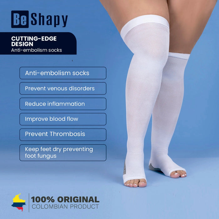 Be Shapy Anti Embolism Compression Stockings Over the Knees Medias Operatorias o Post Operatorias