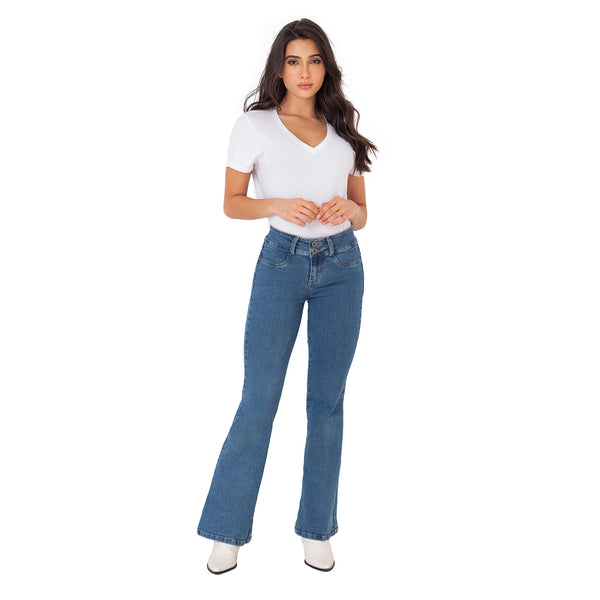 LOWLA 212357 Bum Lift Flare Colombian Jeans with Removable Pads