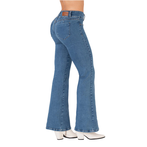 LOWLA 212357 Bum Lift Flare Colombian Jeans with Removable Pads