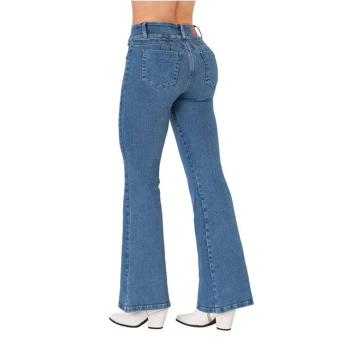 LOWLA 212357 Bum Lift Flare Colombian Jeans with Removable Pads