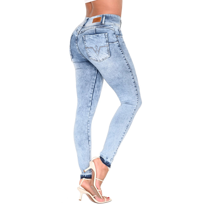 LOWLA 212142 | High Rise Denim Skinny Colombian Jeans for Women | Pantalones Levanta Cola