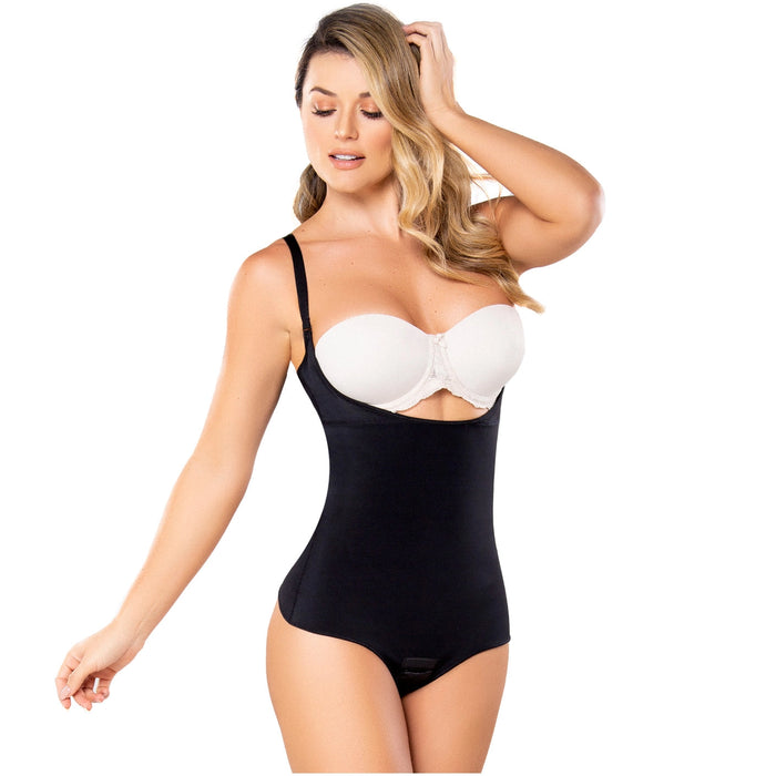 Diane & Geordi 002374 | Women's Seamless Thong Bodysuit Slimming Faja | Strapless Tummy Control Shapewear | Latex