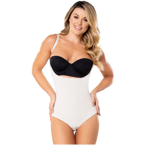 Diane & Geordi 002375 | Slimming Bodysuit Colombian Faja | Open Bust Tummy Control body Shaper for Daily Use | Latex