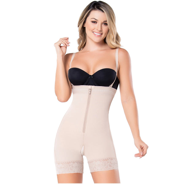 Diane & Geordi 002407 | Women's Strapless Bodysuit Tummy Control Shapewear | Colombian Pospartum Girdle | Powernet