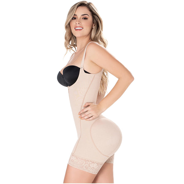 Diane & Geordi 2396 | Open Bust Mid Thigh Postpartum Compression Shapewear | Girdle after Pregnancy & Butt Lifting Body Shaper for Daily Use | Powernet