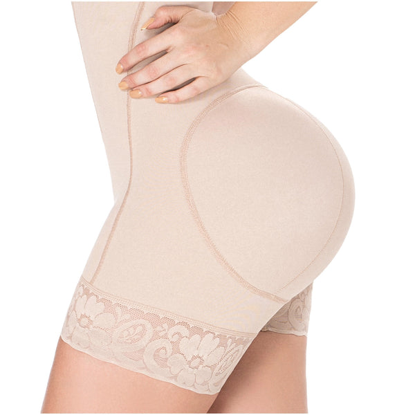 Diane & Geordi 2396 | Open Bust Mid Thigh Postpartum Compression Shapewear | Girdle after Pregnancy & Butt Lifting Body Shaper for Daily Use | Powernet