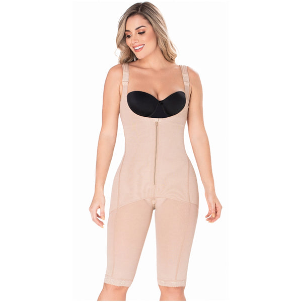 Diane & Geordi 2397 | Women's Butt LifterTummy Control Bodysuit | Knee Length Full Body Shaper for Women | Powernet