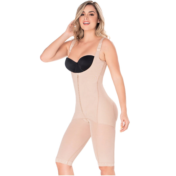 Diane & Geordi 2397 | Women's Butt LifterTummy Control Bodysuit | Knee Length Full Body Shaper for Women | Powernet