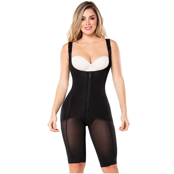 Diane & Geordi 2397 | Women's Butt LifterTummy Control Bodysuit | Knee Length Full Body Shaper for Women | Powernet