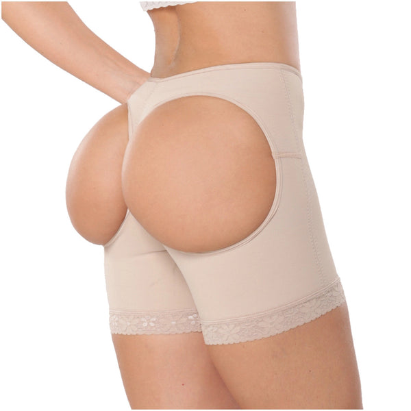 Diane & Geordi 2398 | Seamless Butt Lifting Shaper Shorts | Mid Thigh Extra Firm Shapewear for Women / Powernet