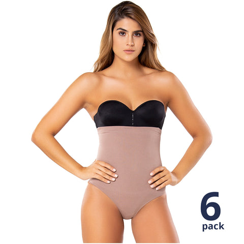 Diane & Geordi DJ04L4 | Daily Use Tummy Control Bodysuit | Open Bust Thong Body Shaper for Women / 6 Pack