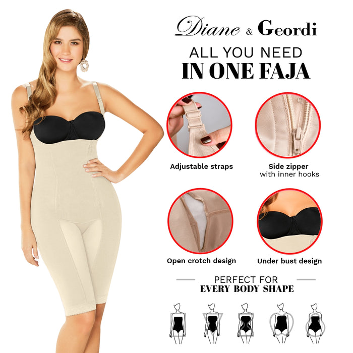 Diane & Geordi 2393 | Women's Firm Tummy Control Full Body Shaper | Post Surgery Postpartum Shapewear | Powernet