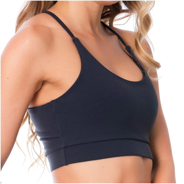 FLEXMEE 902037 Women's Gray T-Back  Gym Bra