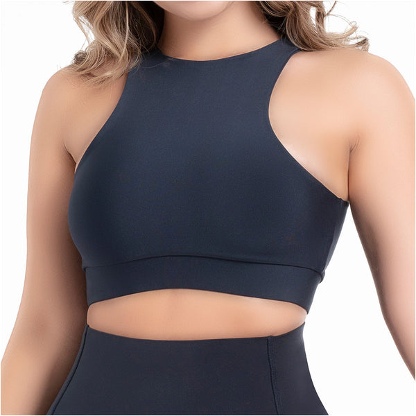 FLEXMEE 902463 | Sports Activewear Gym Bra Athleisure High Neck Line with Wide Back for Running | Comfort Line